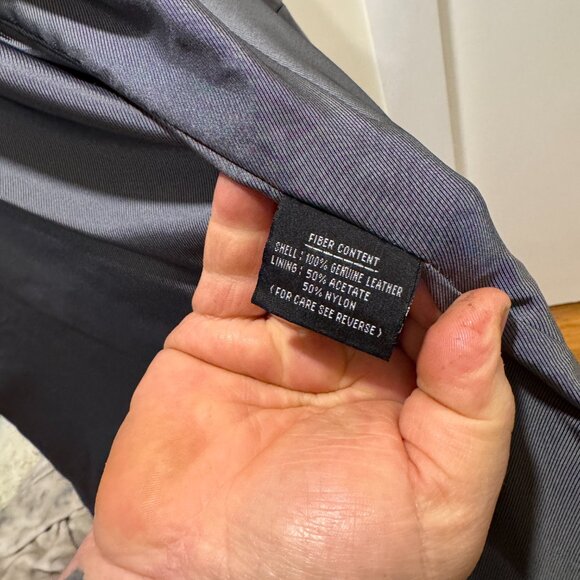 VINTAGE Y2K Leather Sports Jacket - Picture 9 of 9